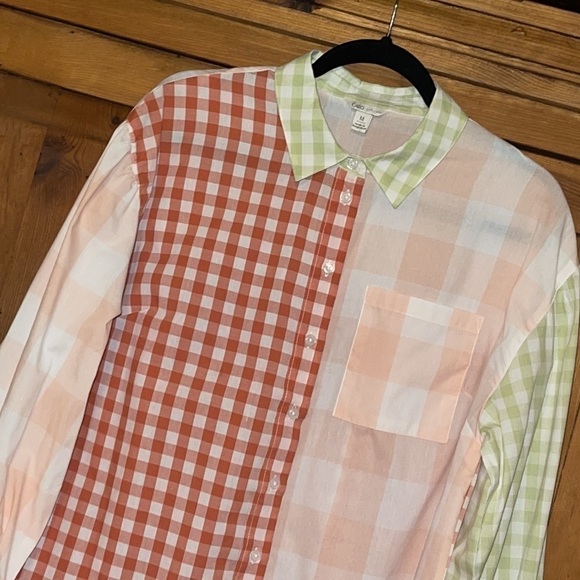CATO est. 1946 Gingham Patchwork Tunic Sz. MD. - Picture 2 of 13